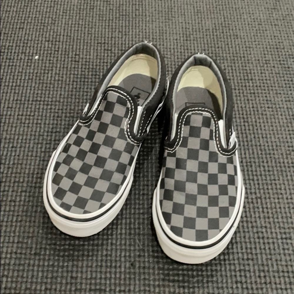 Vans Checkered Black/Grey Kids Size 12. Used Once